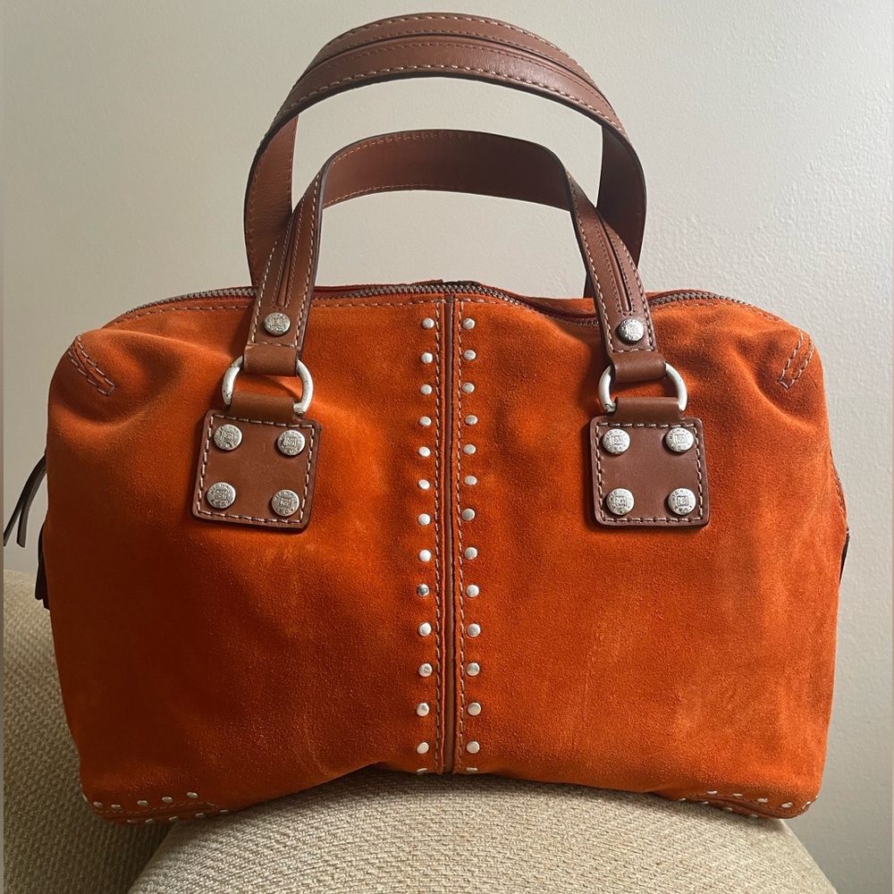 Michael Kors Burnt Orange Suede Studded Bag